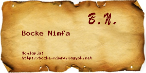 Bocke Nimfa névjegykártya